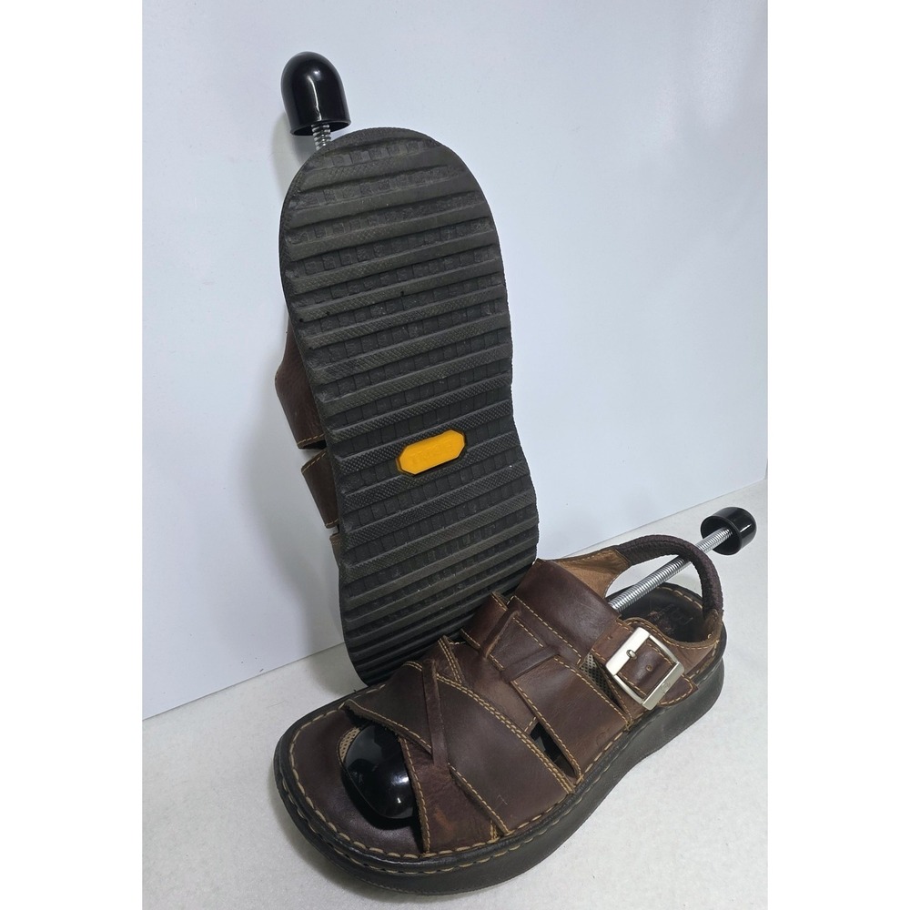 Born Strap Sandals Mens 11 Brown Leather Fisherman Buckle Strap